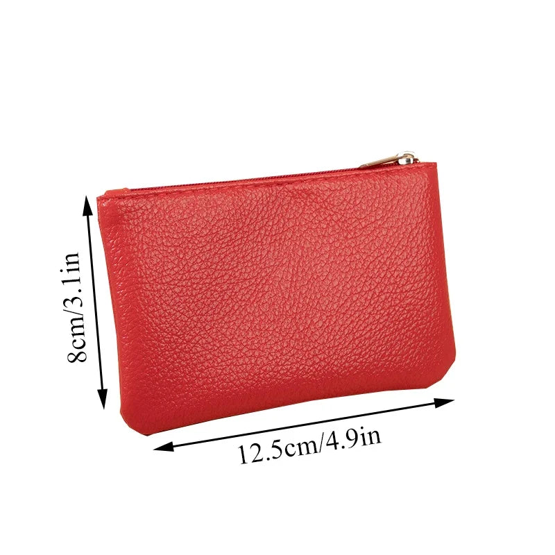 Zippered PU Leather Wallet with Litchi Texture for Men and Women