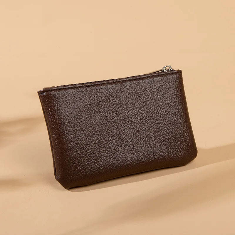 Zippered PU Leather Wallet with Litchi Texture for Men and Women