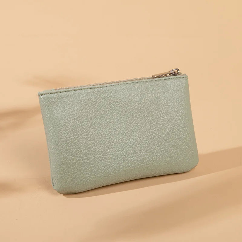 Zippered PU Leather Wallet with Litchi Texture for Men and Women