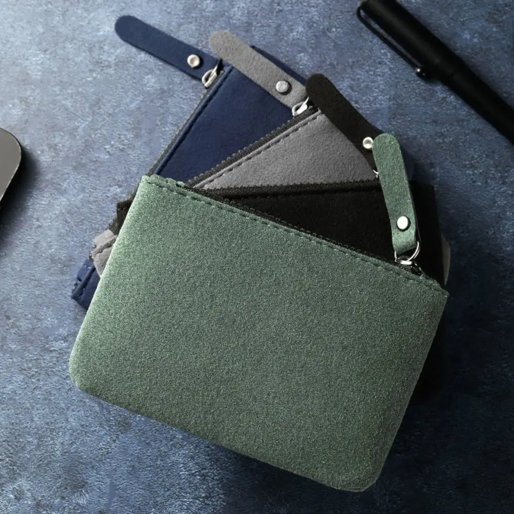 Compact PU Leather Zipper Wallet for Men and Women