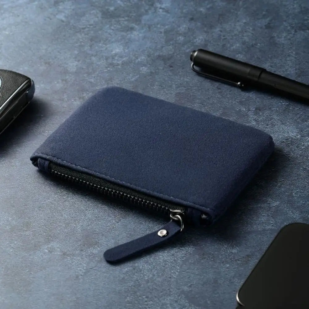 Compact PU Leather Zipper Wallet for Men and Women