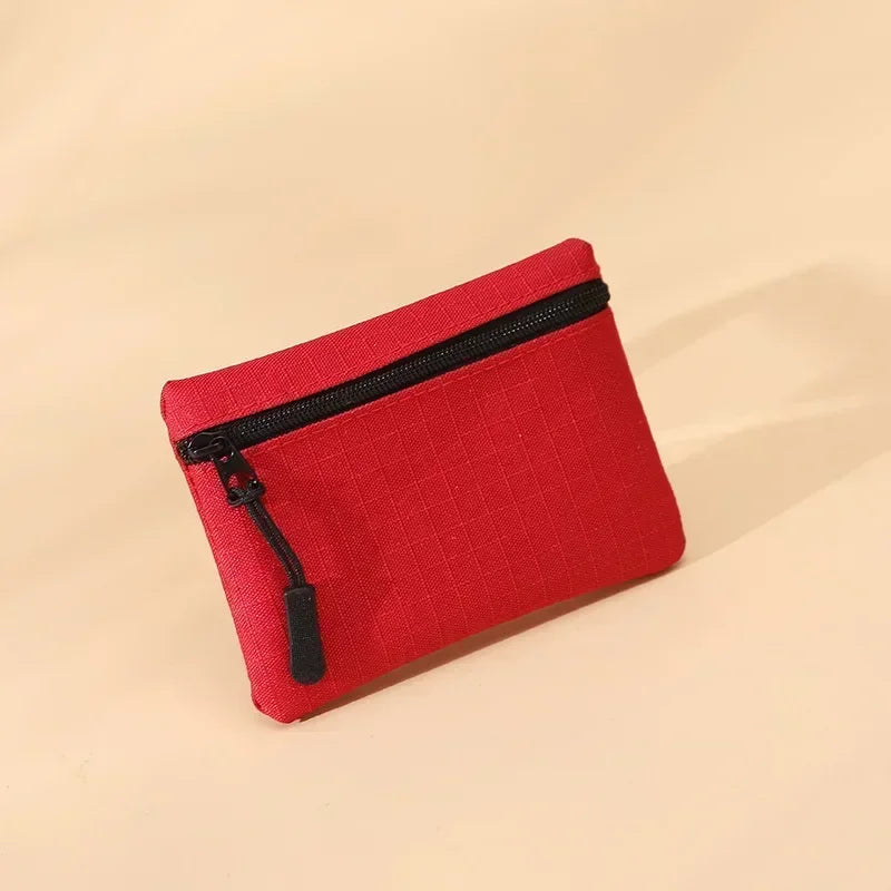 Canvas Wallet with 3 Zippers - Compact Size for Men and Women