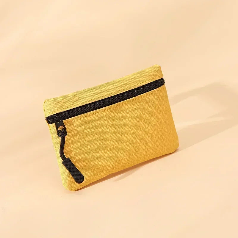 Canvas Wallet with 3 Zippers - Compact Size for Men and Women