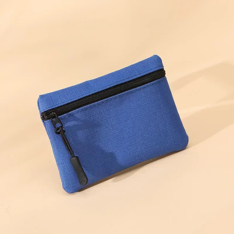 Canvas Wallet with 3 Zippers - Compact Size for Men and Women