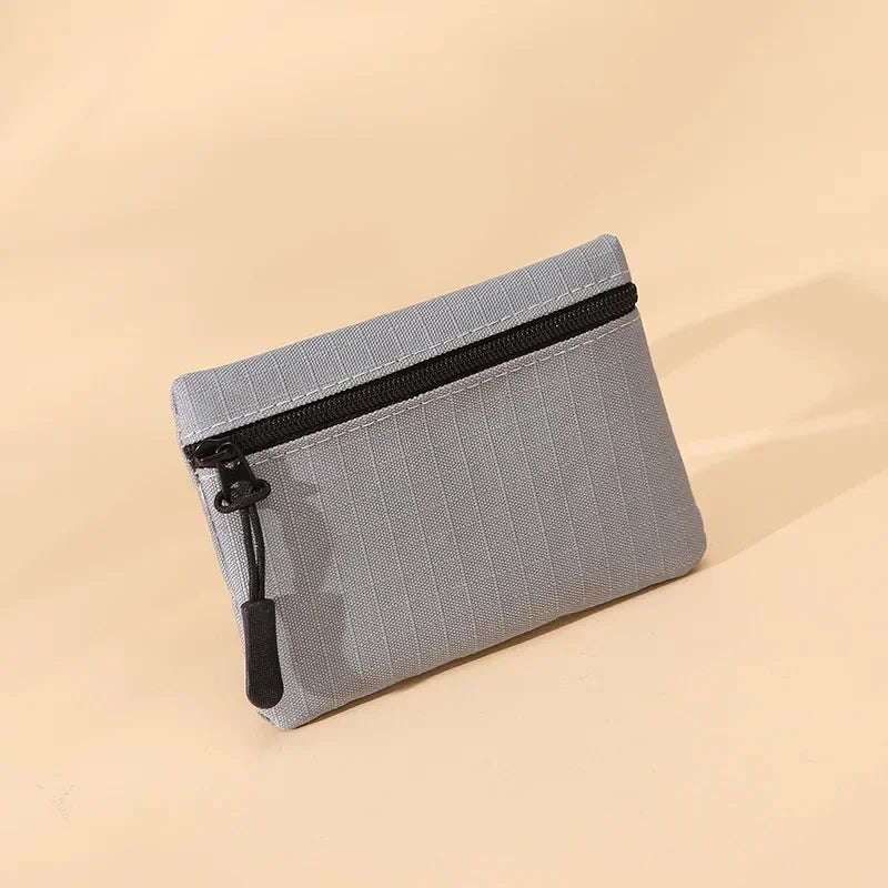 Canvas Wallet with 3 Zippers - Compact Size for Men and Women