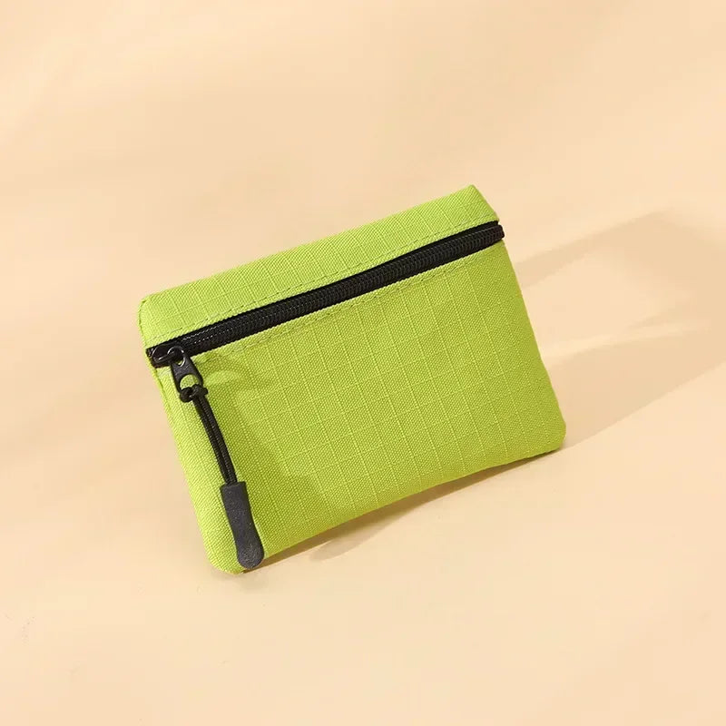 Canvas Wallet with 3 Zippers - Compact Size for Men and Women