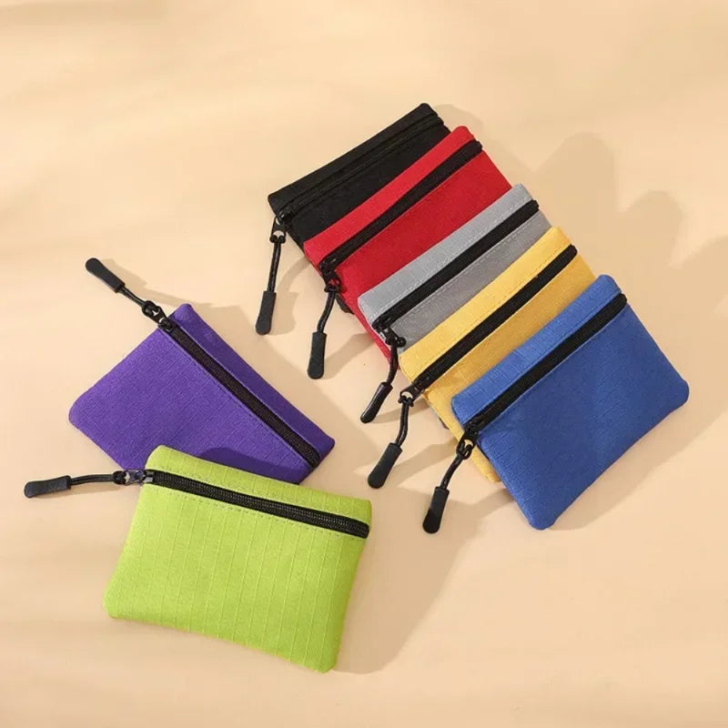 Canvas Wallet with 3 Zippers - Compact Size for Men and Women