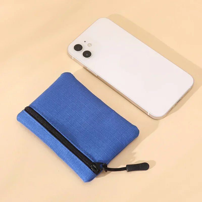 Canvas Wallet with 3 Zippers - Compact Size for Men and Women