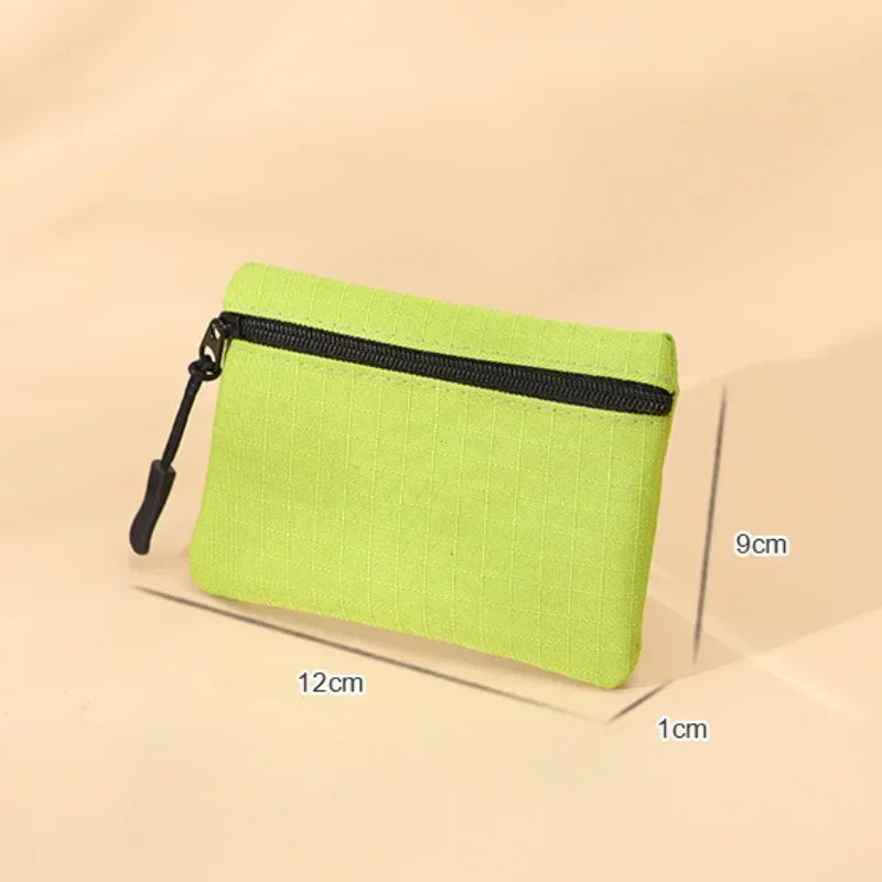 Canvas Wallet with 3 Zippers - Compact Size for Men and Women