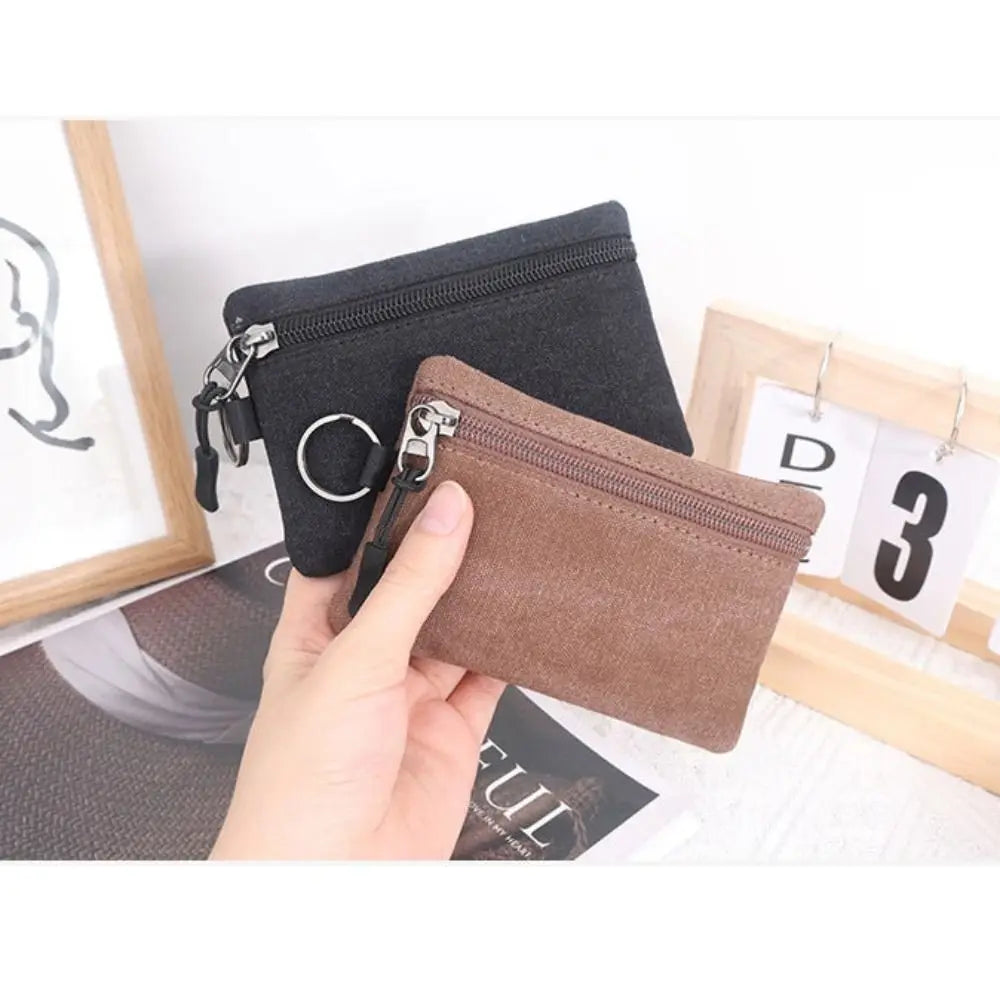 Canvas Zipper Wallet for Men and Women - Small Size