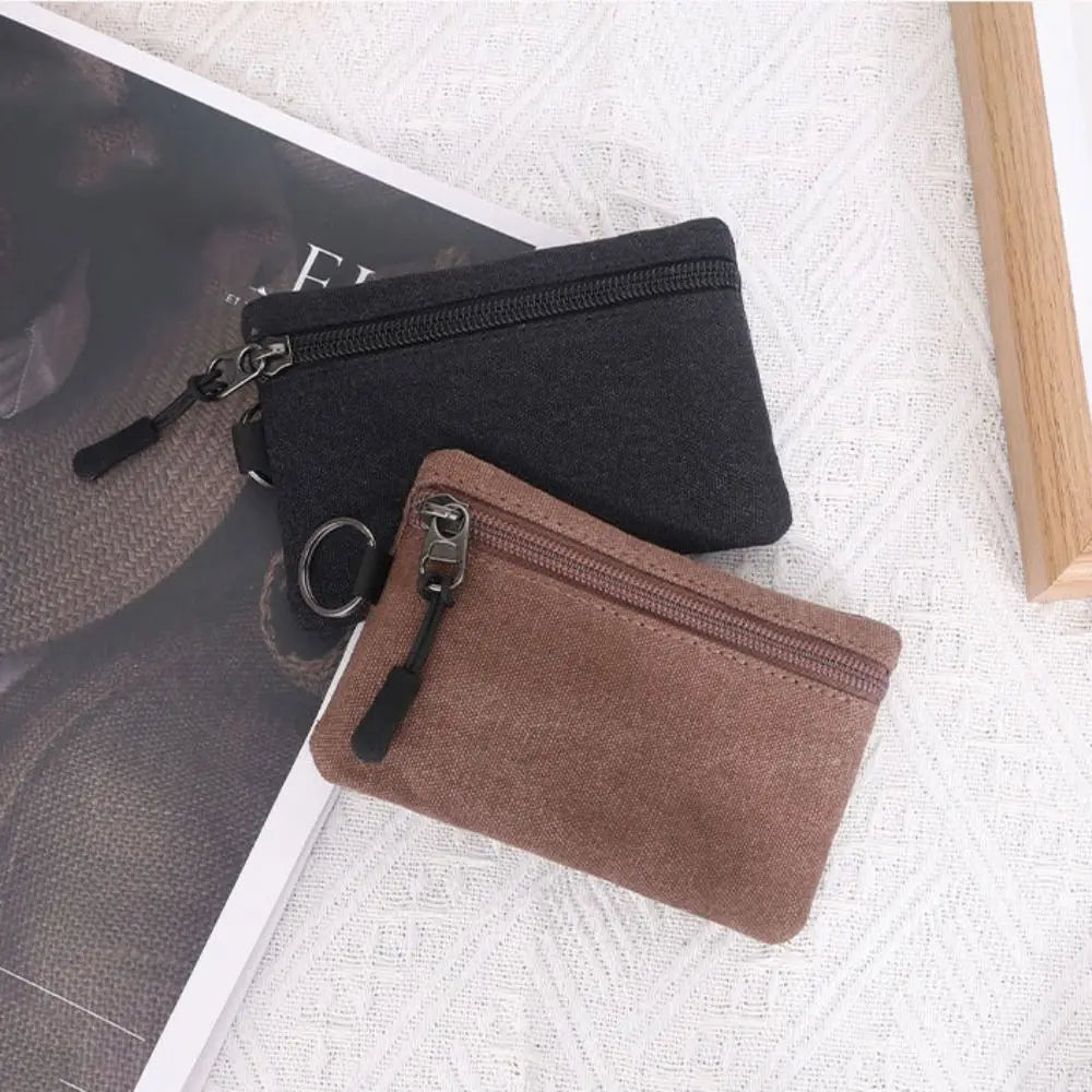 Canvas Zipper Wallet for Men and Women - Small Size