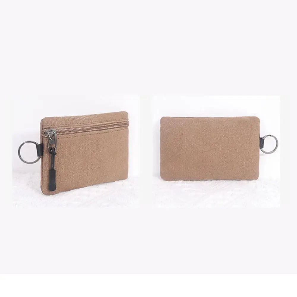 Canvas Zipper Wallet for Men and Women - Small Size Image