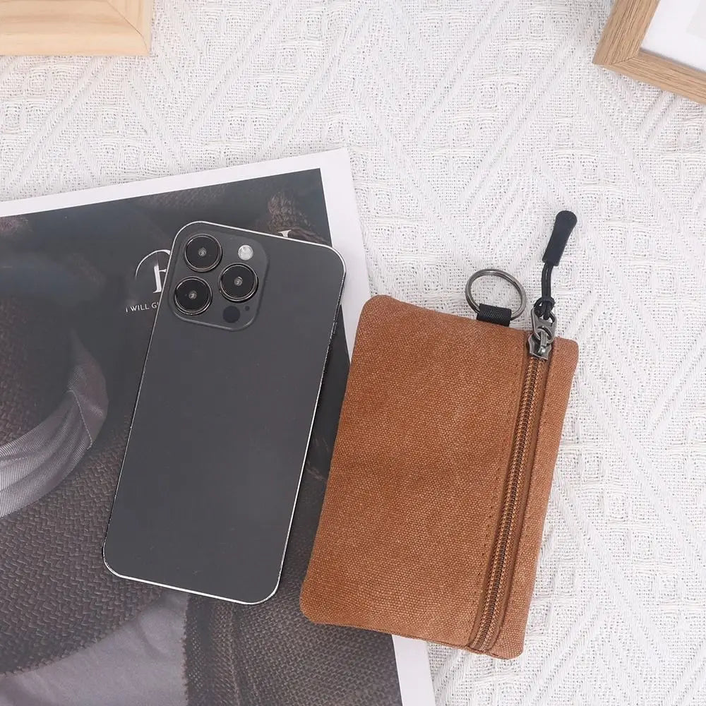 Canvas Zipper Wallet for Men and Women - Small Size