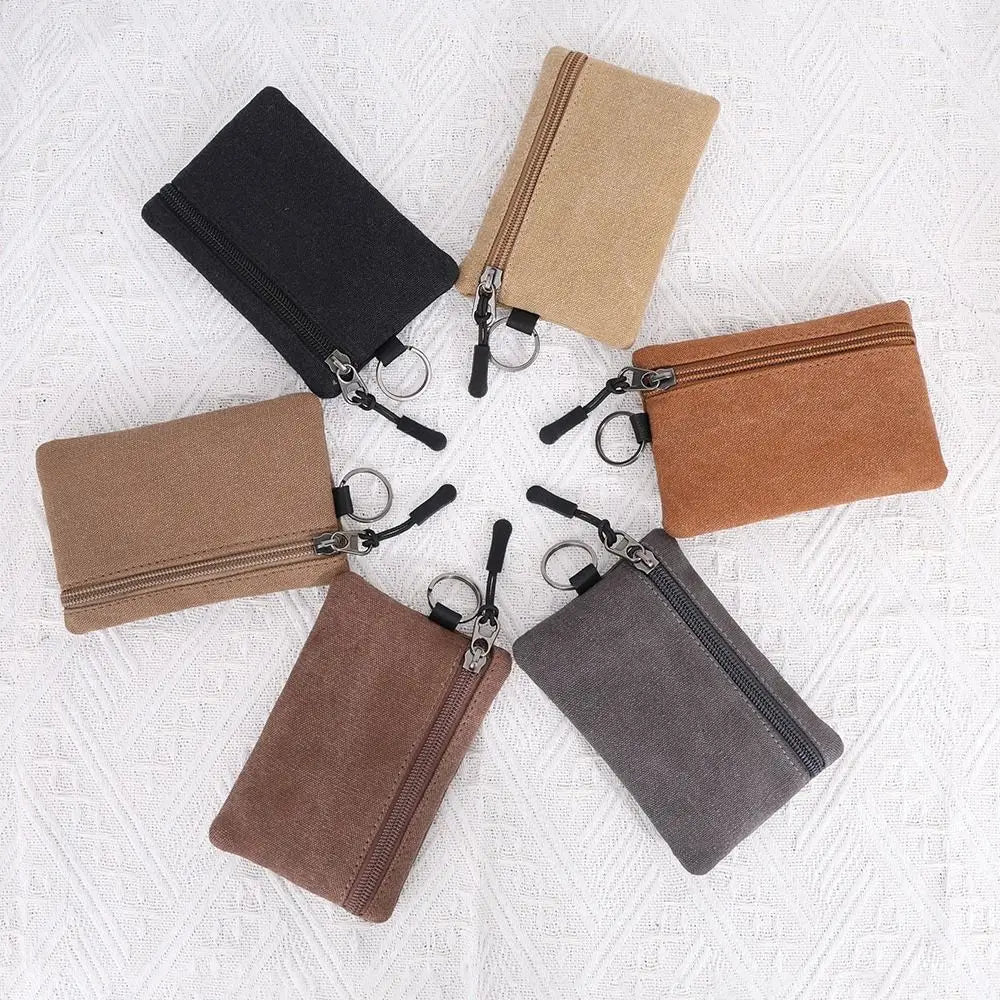 Canvas Zipper Wallet for Men and Women - Small Size