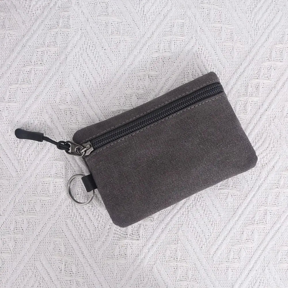 Canvas Zipper Wallet for Men and Women - Small Size