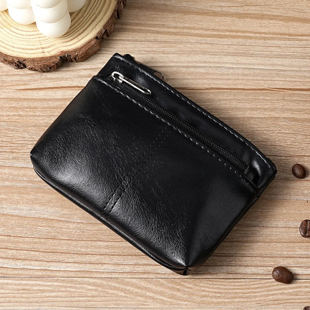 Vintage PU Leather Wallet with Double Zipper and Card Holder - Unisex