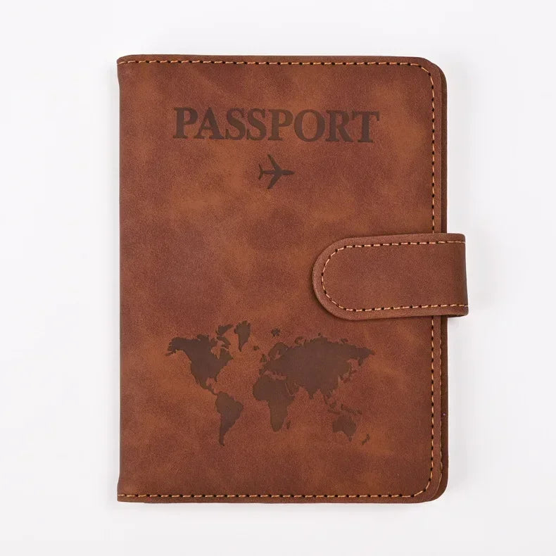 PU Leather Passport Holder with RFID Blocking and Card Slots