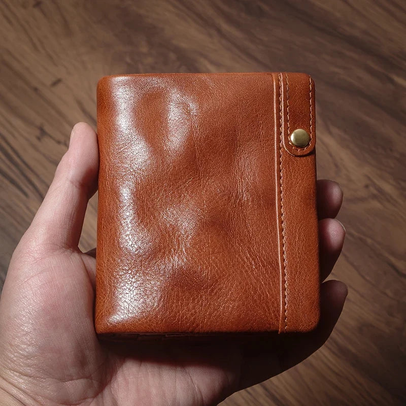Luxury Genuine Leather Bifold Wallet - Compact and Lightweight
