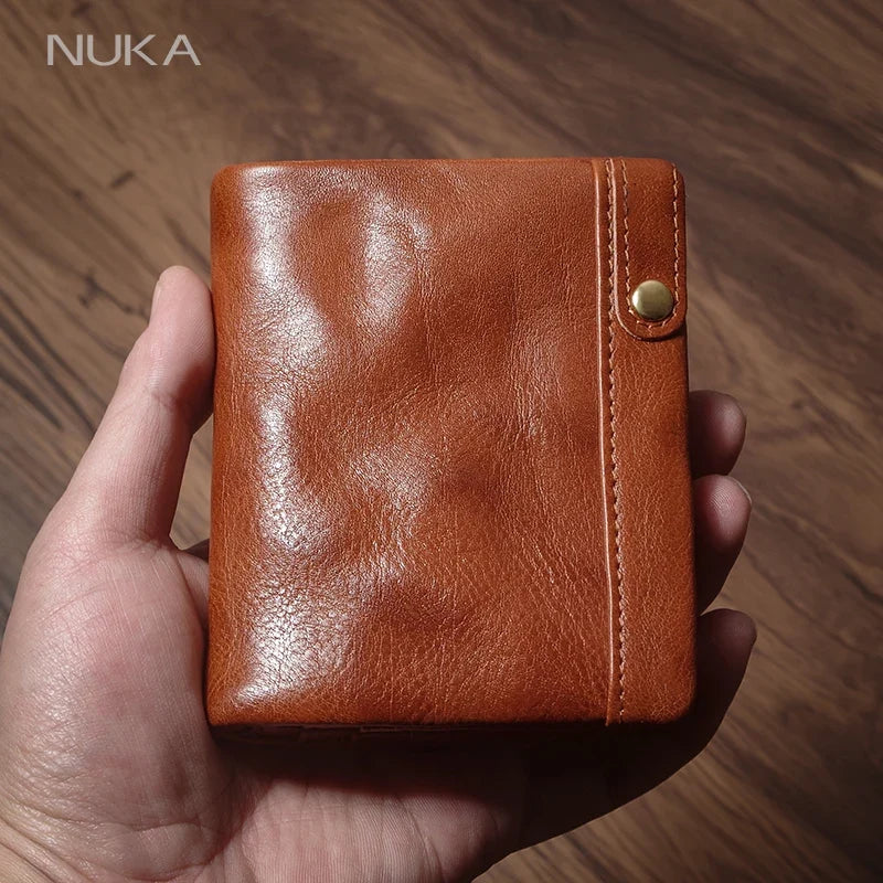 Luxury Genuine Leather Bifold Wallet - Compact and Lightweight