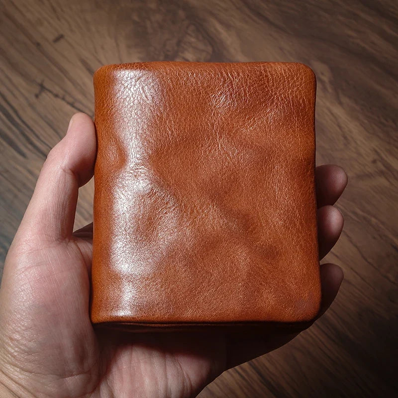 Luxury Genuine Leather Bifold Wallet - Compact and Lightweight