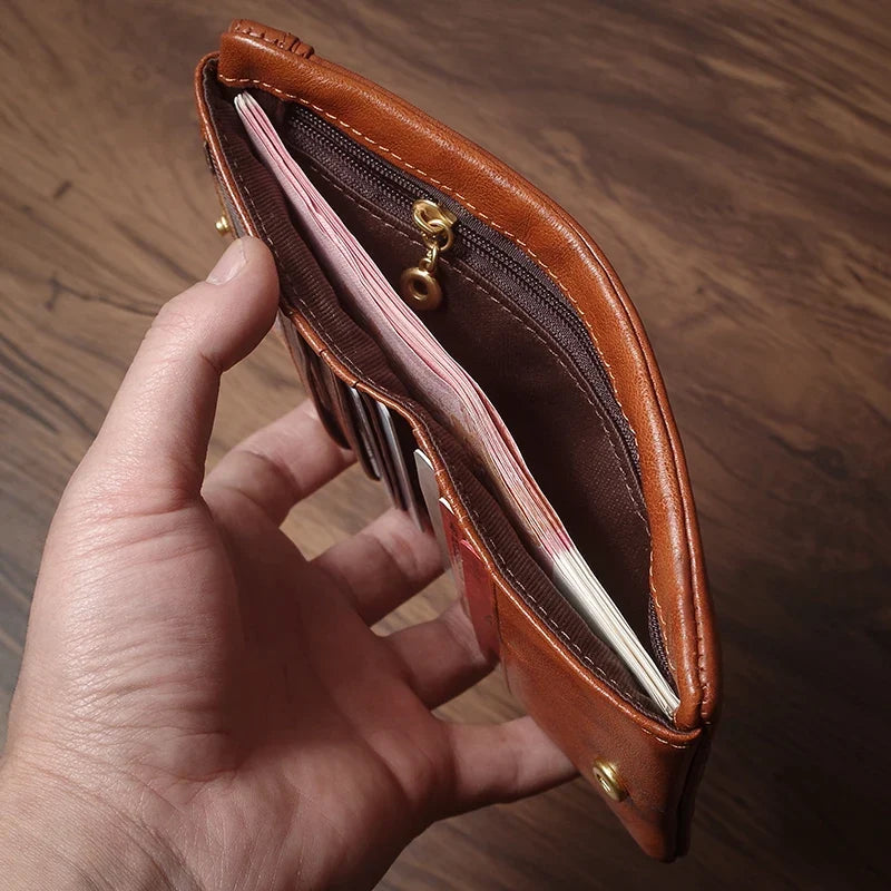 Luxury Genuine Leather Bifold Wallet - Compact and Lightweight