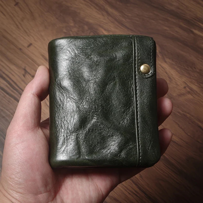 Luxury Genuine Leather Bifold Wallet - Compact and Lightweight