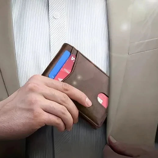 Lightweight Vintage Bifold Wallet – Stylish and Durable Card Holder with Coin Compartment