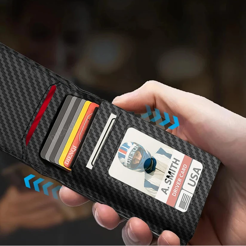 Men's Carbon Fiber Wallet with RFID Blocking and Aluminum Case Image