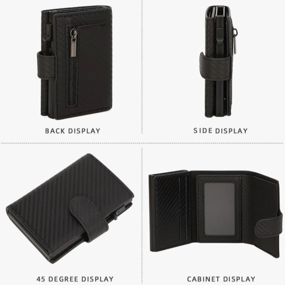 Compact RFID Synthetic Leather Wallet with Secure Card Holder for Men