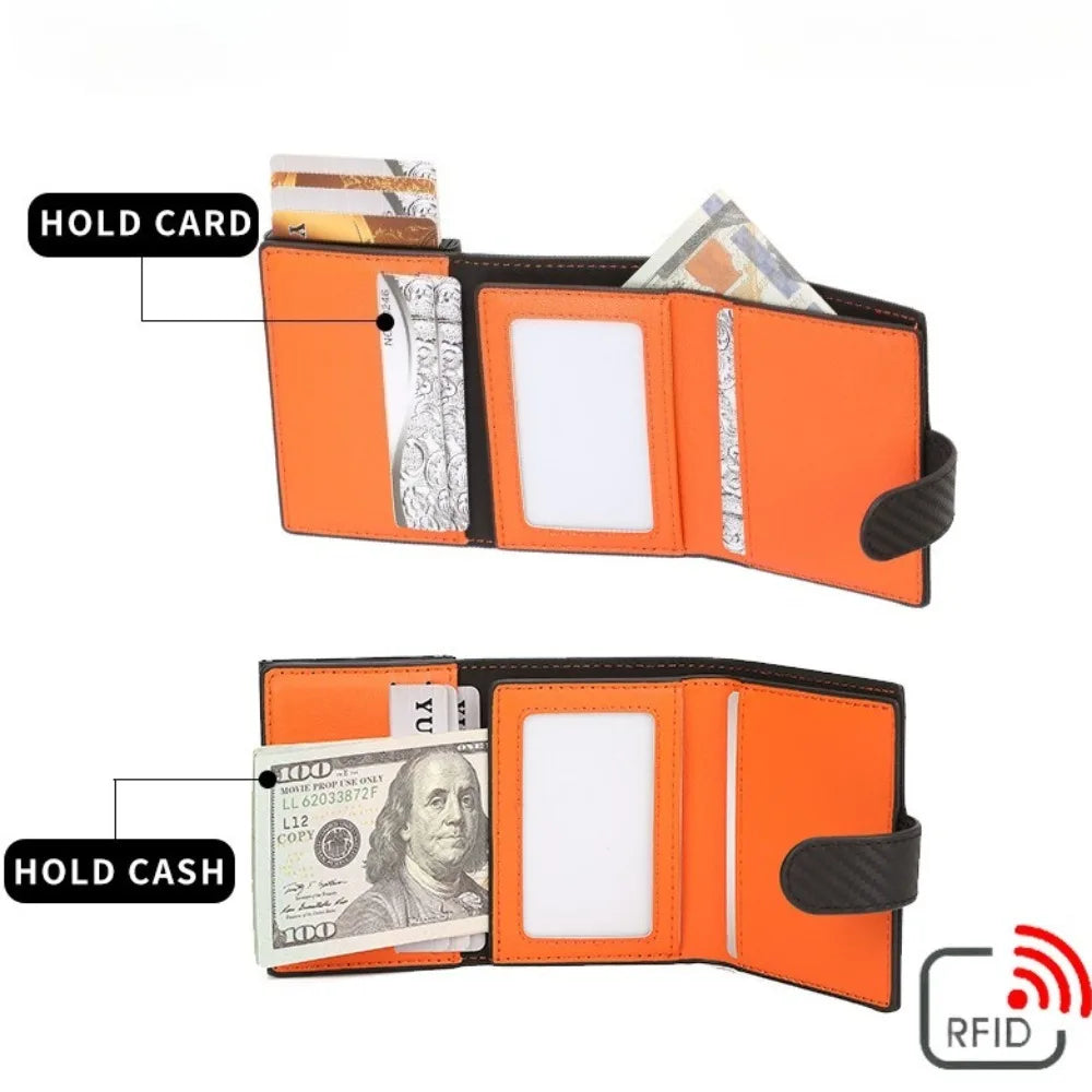 Compact RFID Synthetic Leather Wallet with Secure Card Holder for Men