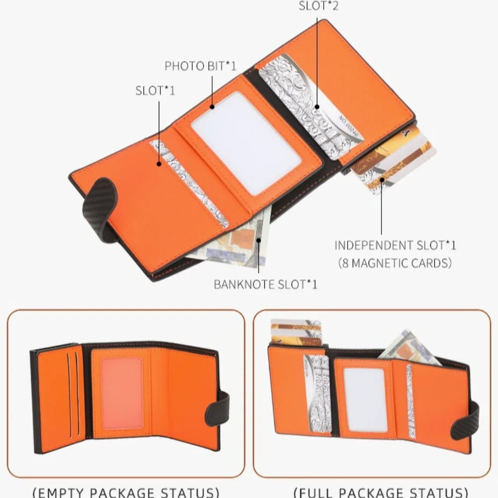 Compact RFID Synthetic Leather Wallet with Secure Card Holder for Men