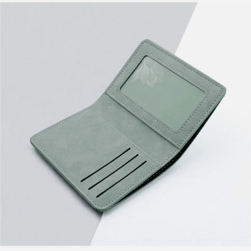 Compact Unisex PU Leather Wallet with Card Holder and Multiple Compartments