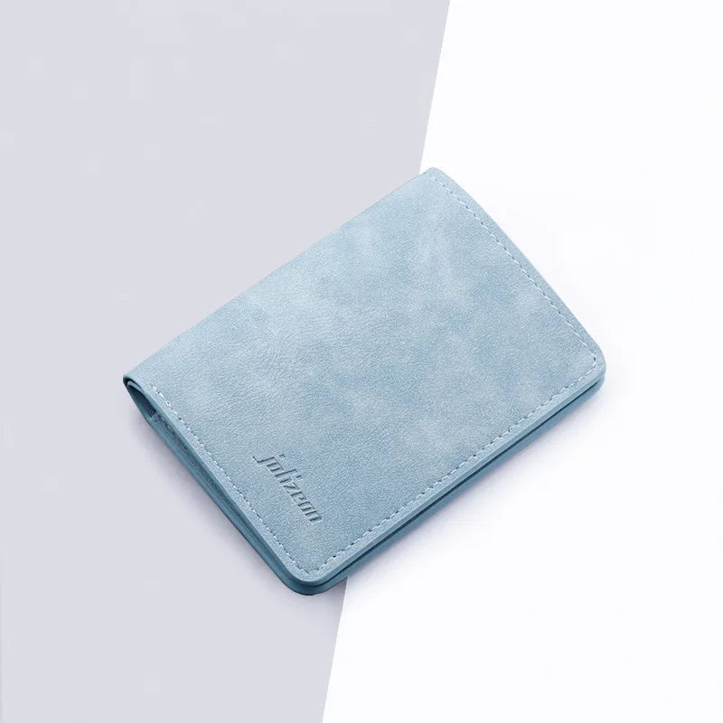 Compact Unisex PU Leather Wallet with Card Holder and Multiple Compartments