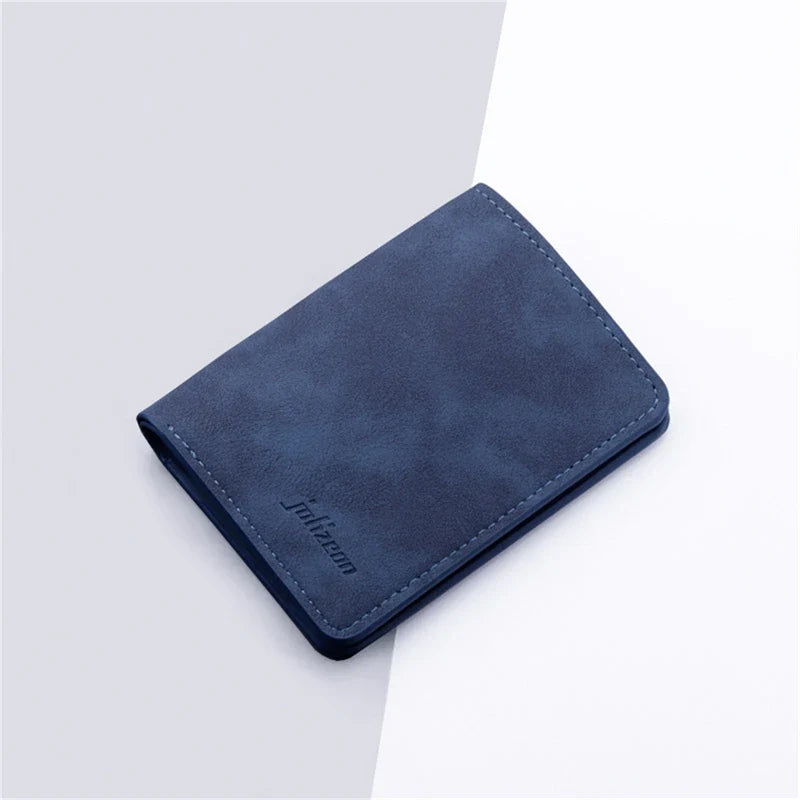 Compact Unisex PU Leather Wallet with Card Holder and Multiple Compartments