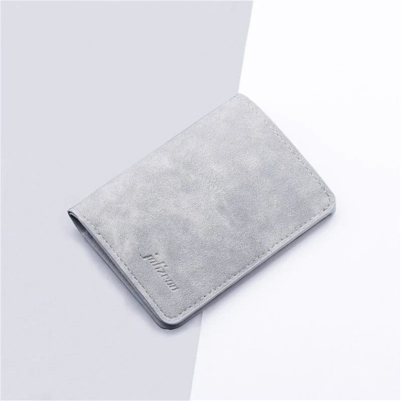 Compact Unisex PU Leather Wallet with Card Holder and Multiple Compartments