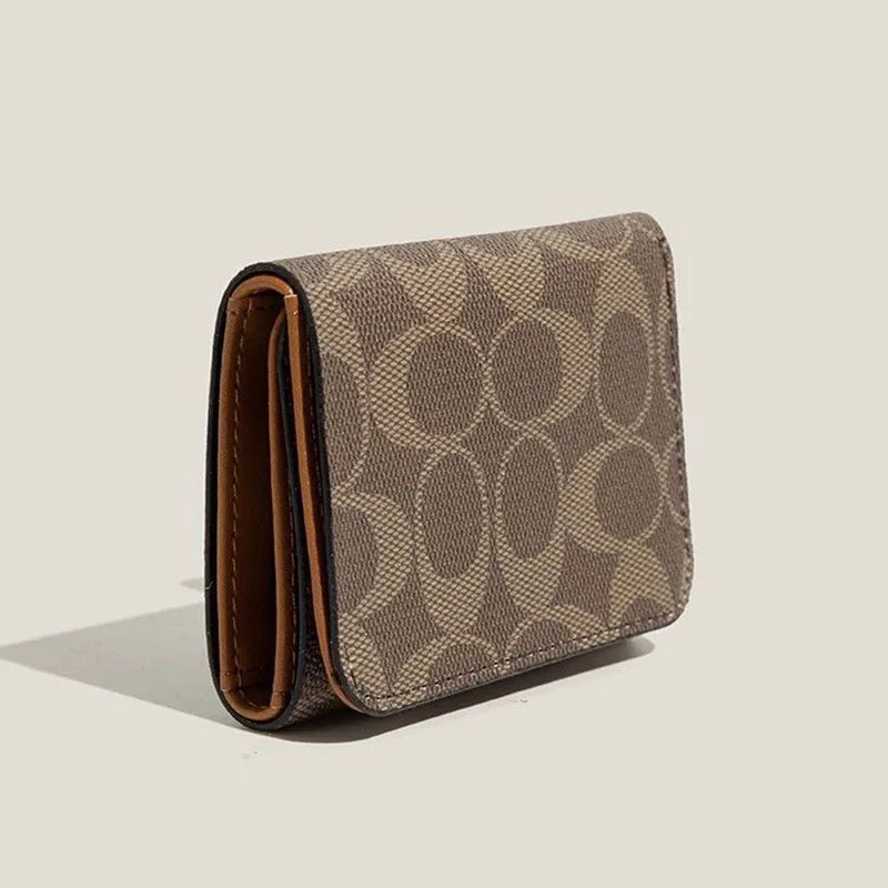 Unisex Compact PVC Three-Fold Wallet with Card Holder and Coin Purse