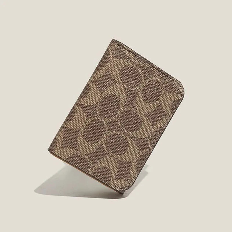 Unisex Compact PVC Three-Fold Wallet with Card Holder and Coin Purse Image