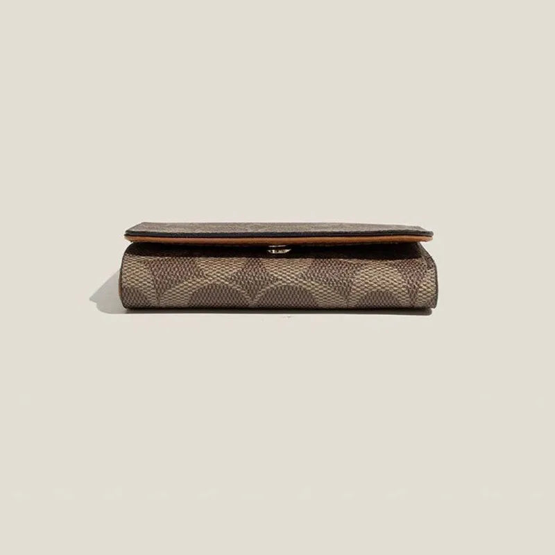 Unisex Compact PVC Three-Fold Wallet with Card Holder and Coin Purse
