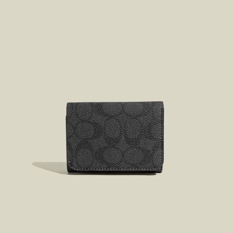 Unisex Compact PVC Three-Fold Wallet with Card Holder and Coin Purse