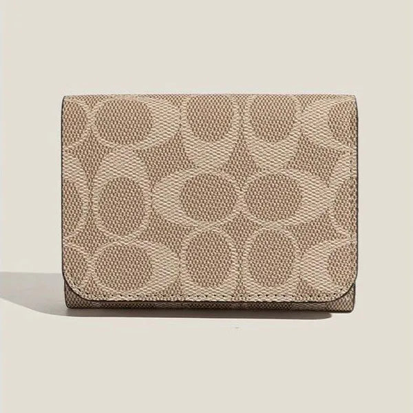 Unisex Compact PVC Three-Fold Wallet with Card Holder and Coin Purse