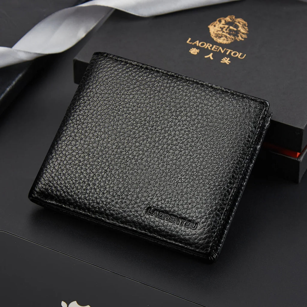 Genuine Leather Wallet for Men with Zipper Pocket