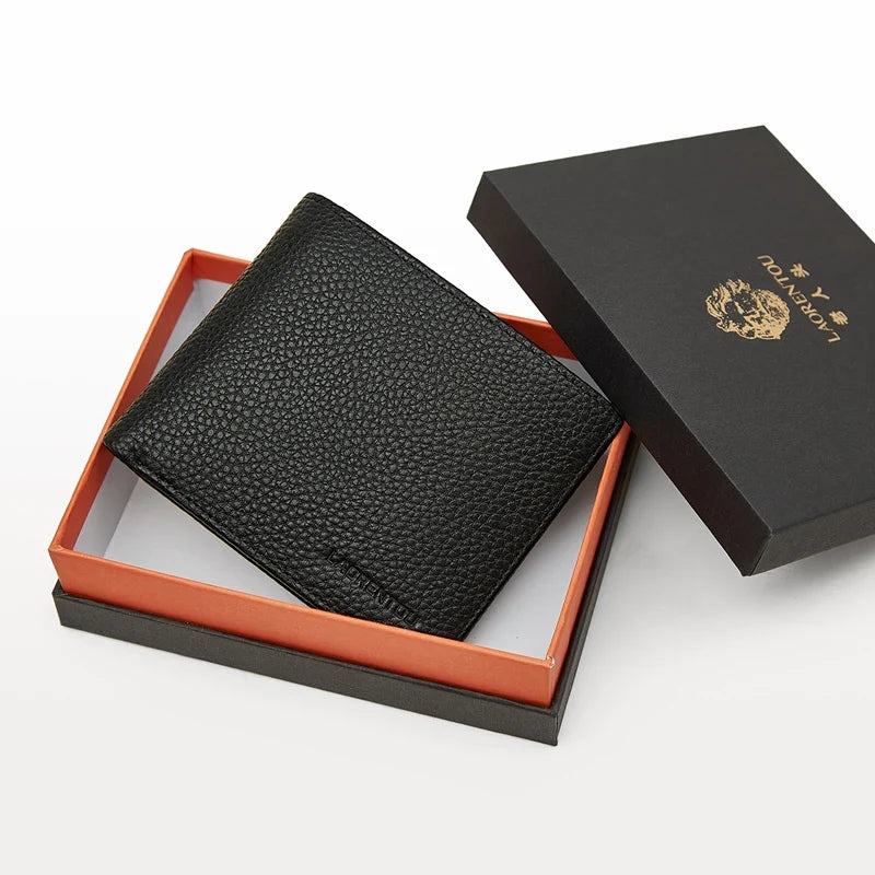 Genuine Leather Wallet for Men with Zipper Pocket