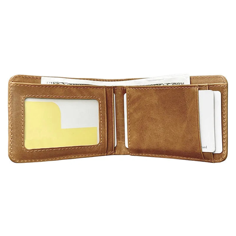 Genuine Leather Wallet for Men – Simple Bifold with RFID Protection, Multiple Colors Available