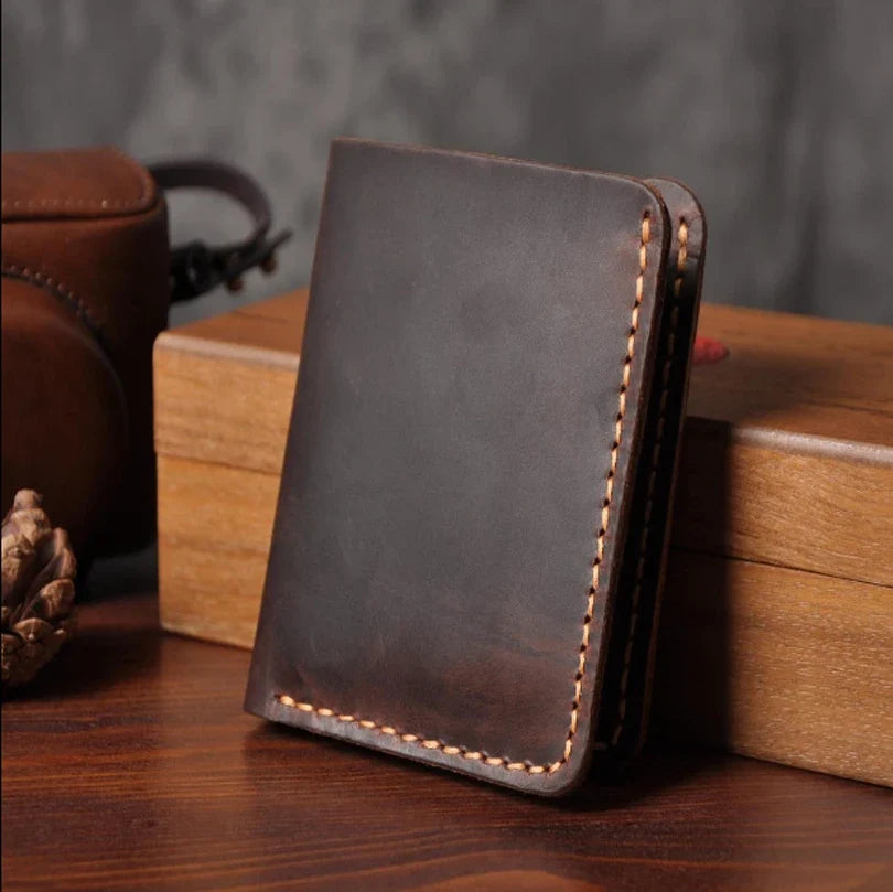 Genuine Leather Wallet for Men – Handmade Vintage Style Wallet with Card Holder and Coin Pocket