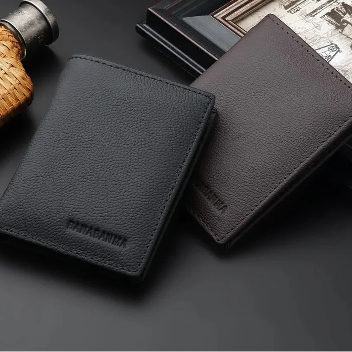 Compact Genuine Leather Men's Wallet with Card Holder and Multi-Function Compartments