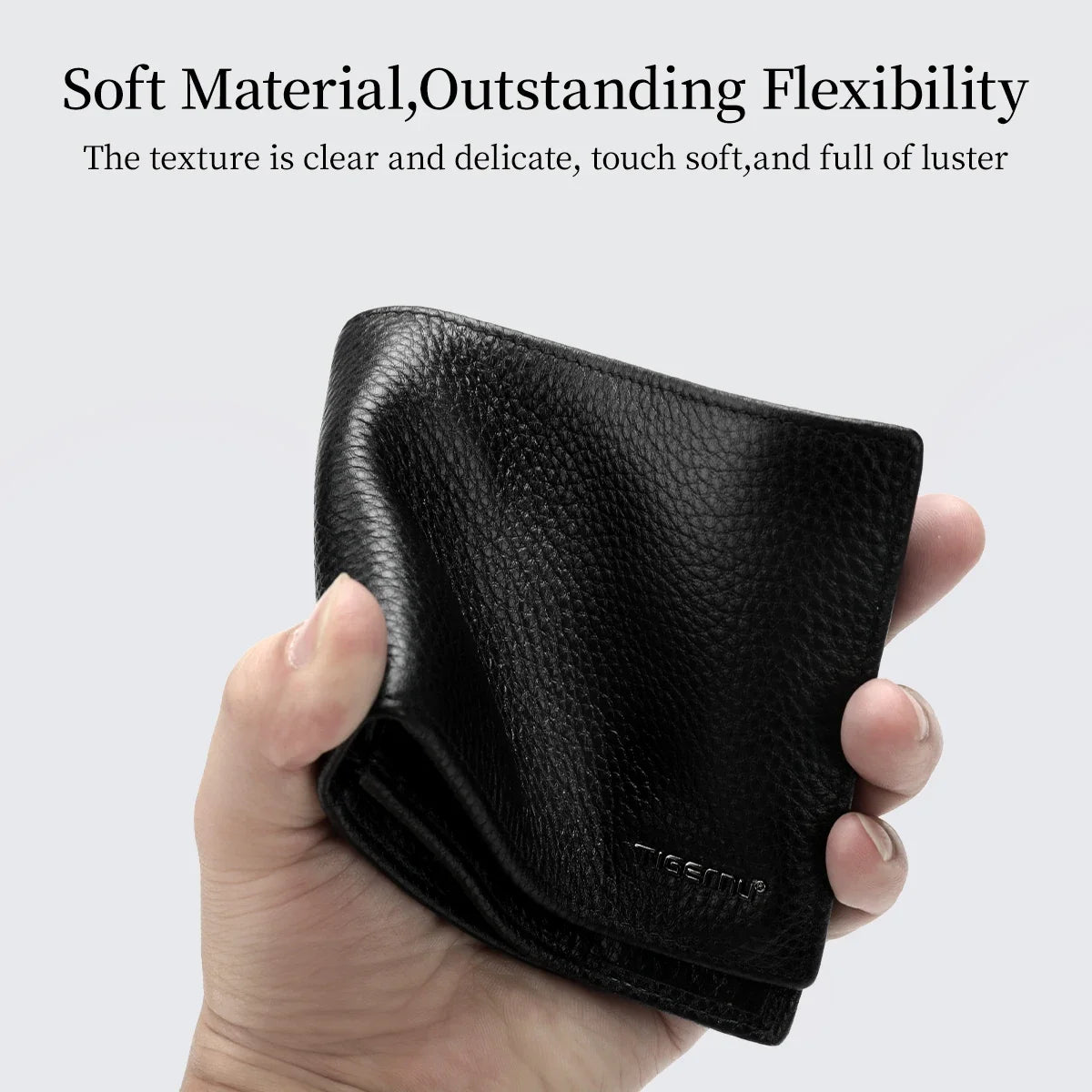 Compact Genuine Leather Men's Wallet with Card Holder and Stylish Compartments