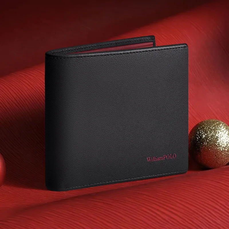 Compact Genuine Leather Wallet for Men with Multi-Card Holder