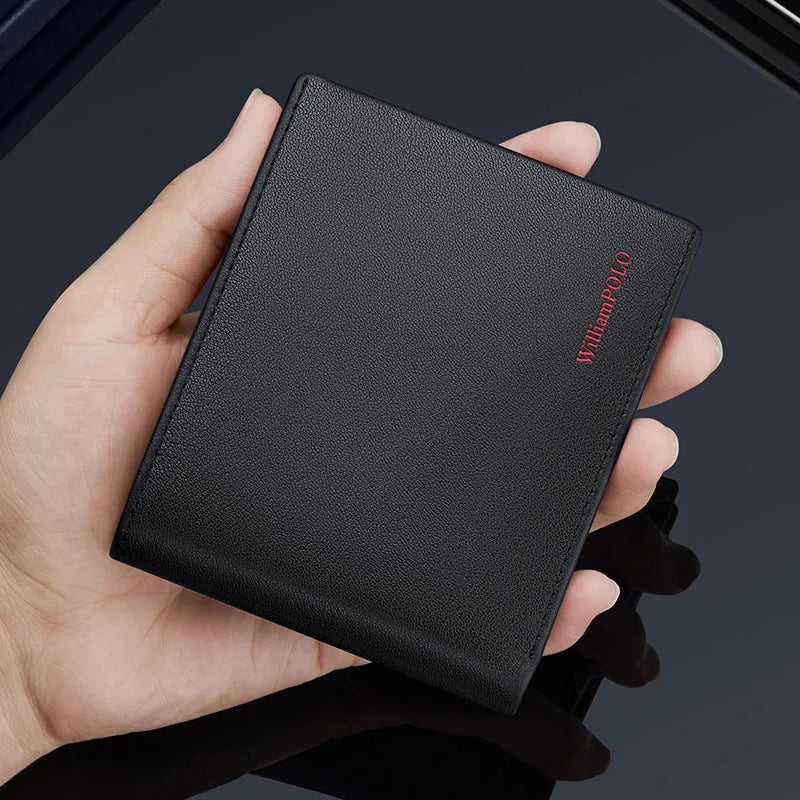 Compact Genuine Leather Wallet for Men with Multi-Card Holder