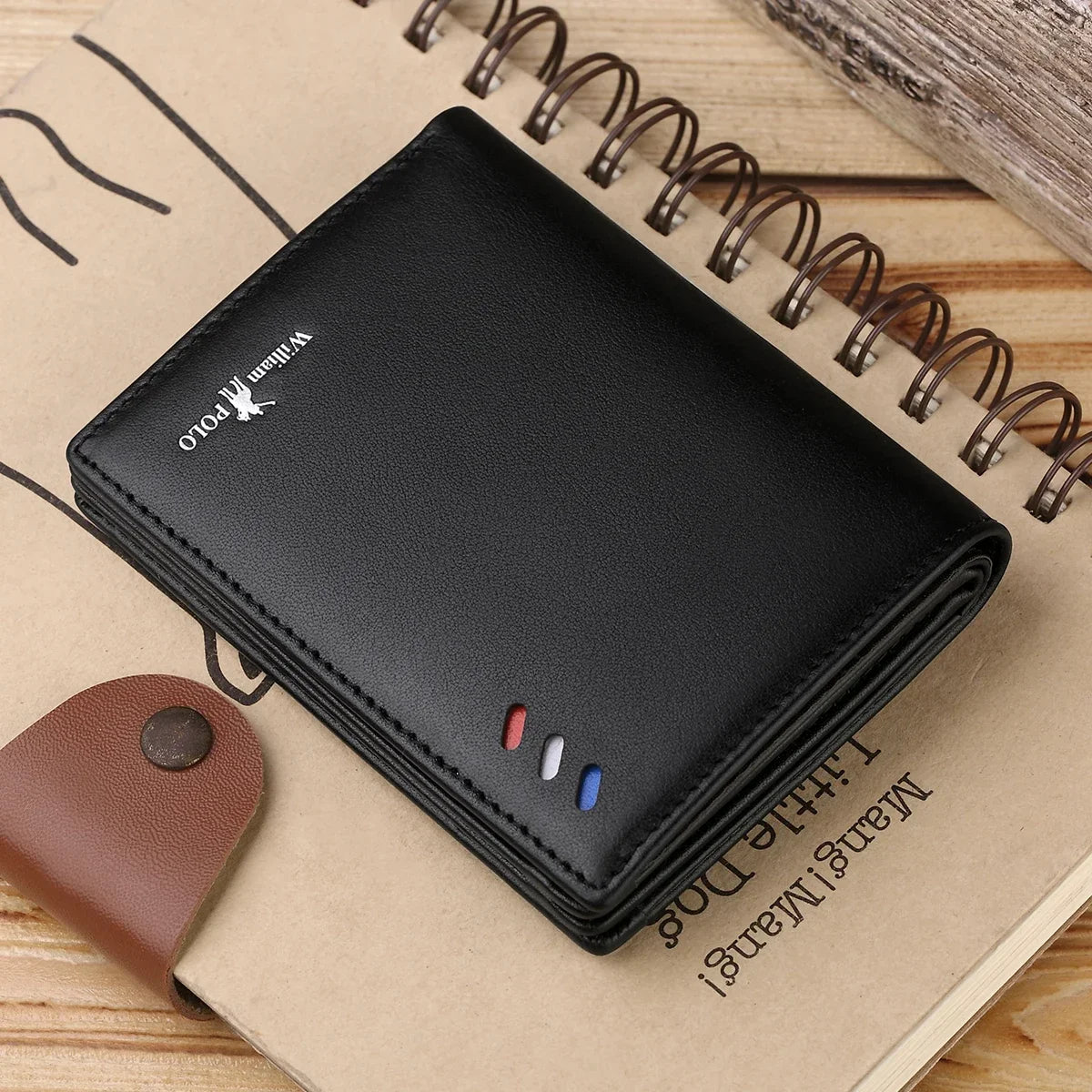 Compact Genuine Leather Men's Wallet with Card Holder and Slim Compartments