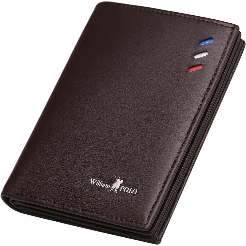 Compact Genuine Leather Men's Wallet with Card Holder and Slim Compartments Image